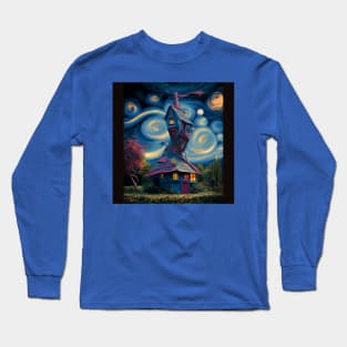 Starry Night Over The Burrow Long Sleeve T-Shirt